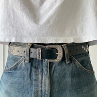 Black Star Studded Western Cowboy Belt