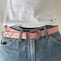 Pink Star Studded Western Cowboy Belt