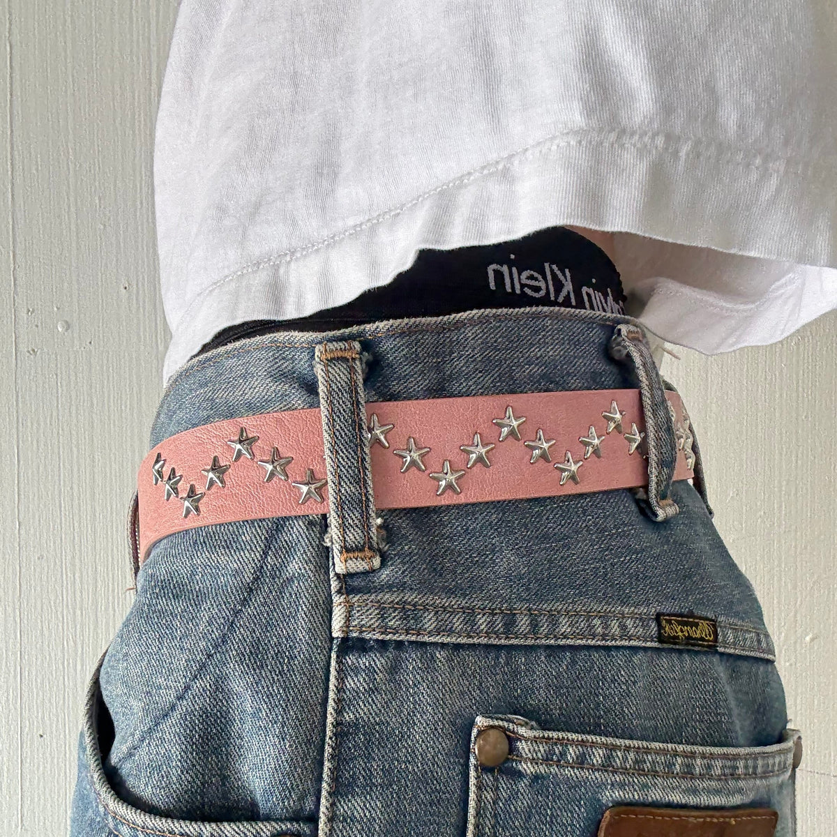 Pink Star Studded Western Cowboy Belt