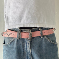 Pink Star Studded Western Cowboy Belt