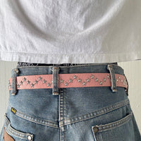 Pink Star Studded Western Cowboy Belt