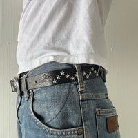 Black Star Studded Western Cowboy Belt