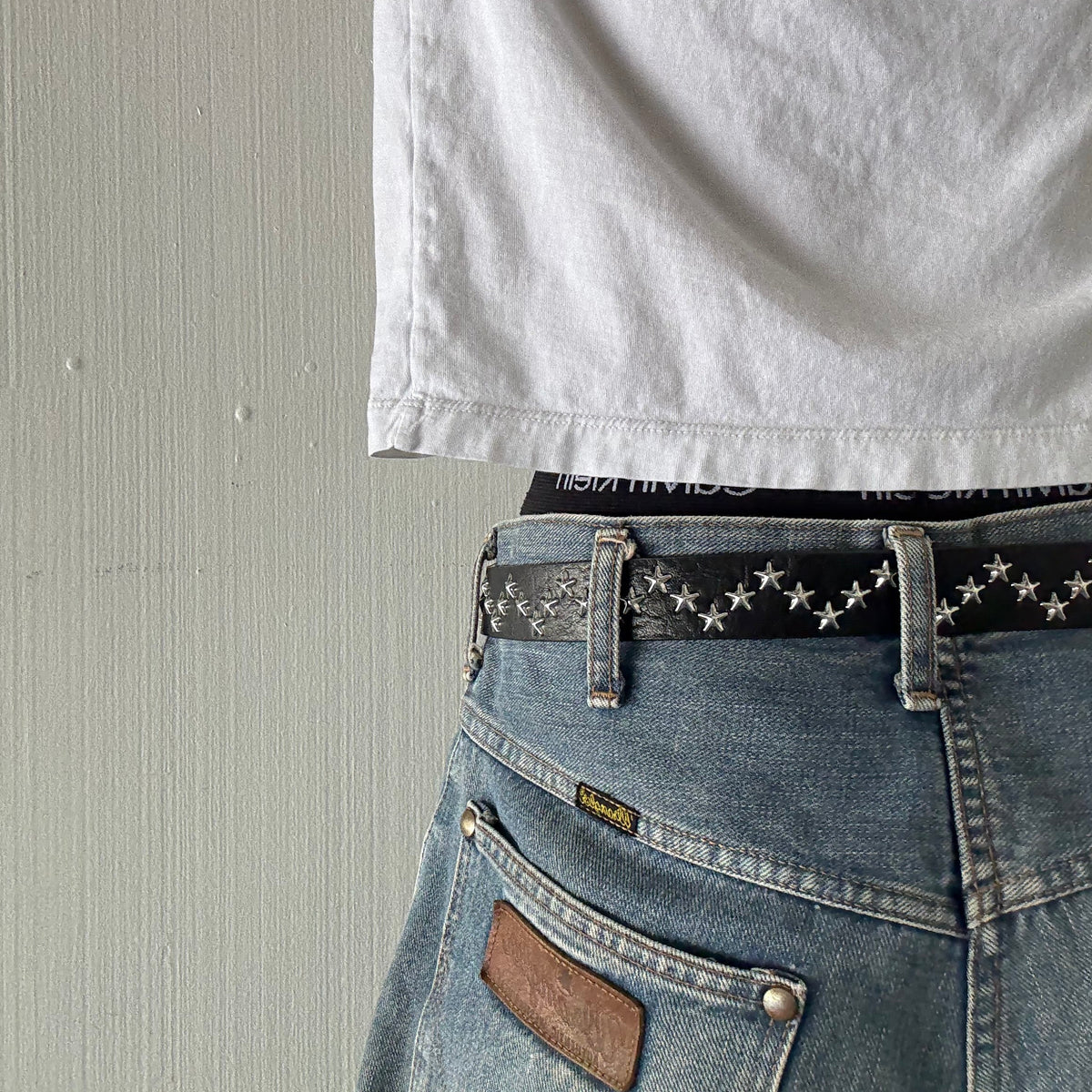 Black Star Studded Western Cowboy Belt