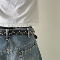 Black Star Studded Western Cowboy Belt