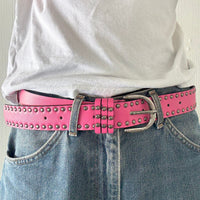 Pink Double Rivet Belt