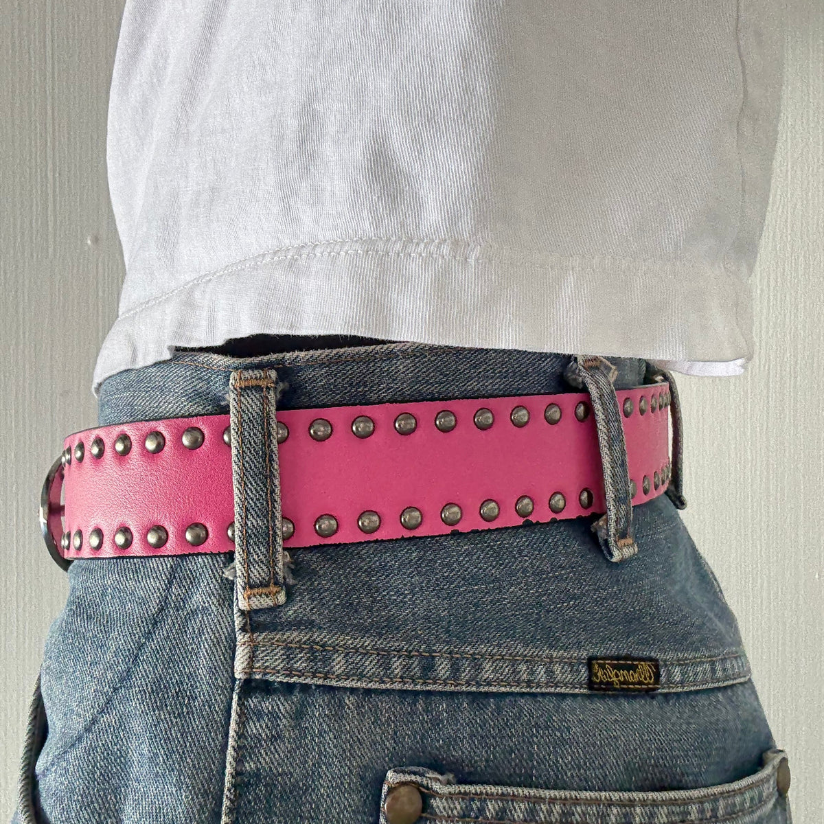 Pink Double Rivet Belt