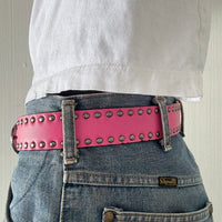 Pink Double Rivet Belt