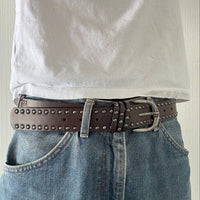 Brown Double Rivet Belt