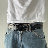 Black Double Rivet Belt