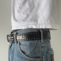 Black Double Rivet Belt