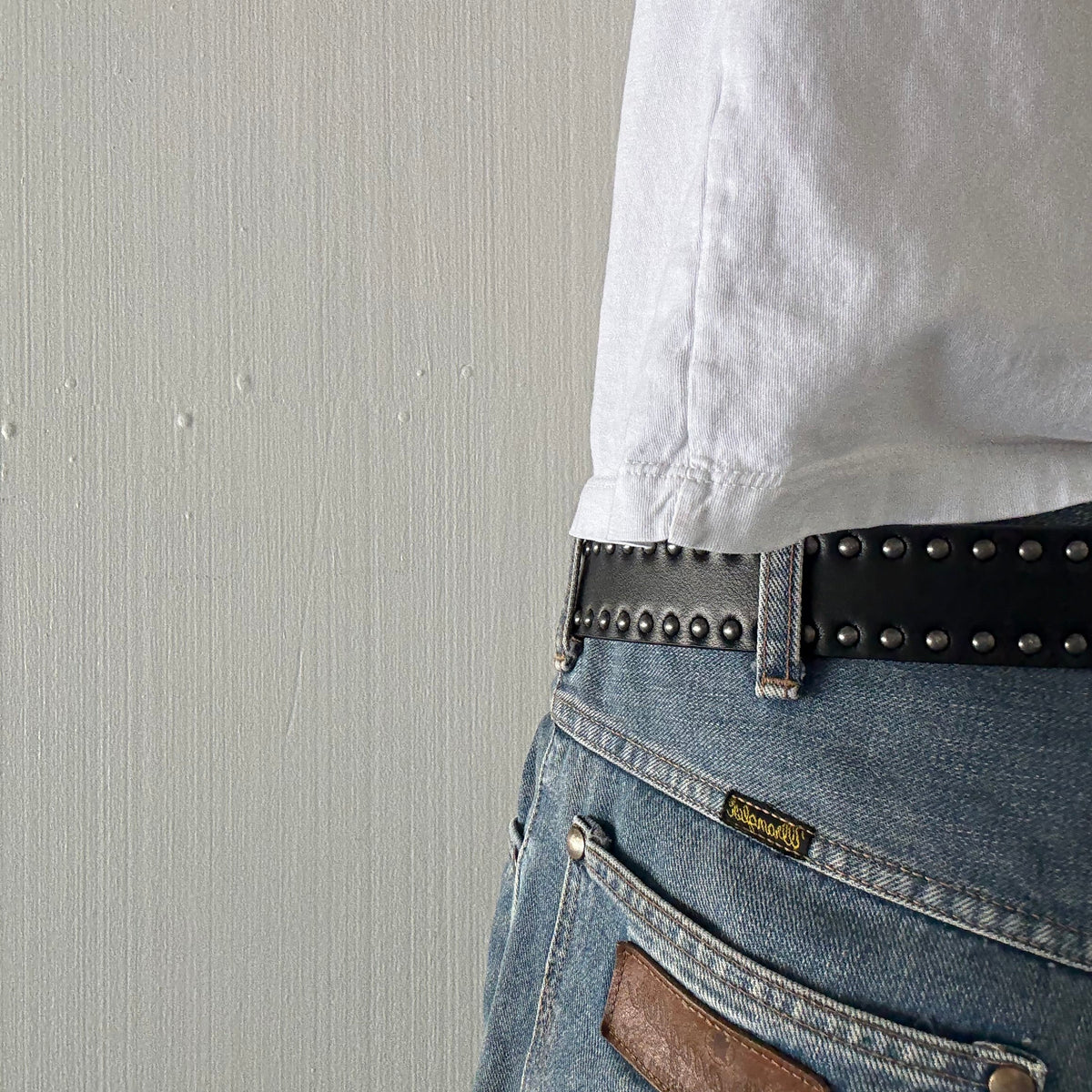 Black Double Rivet Belt