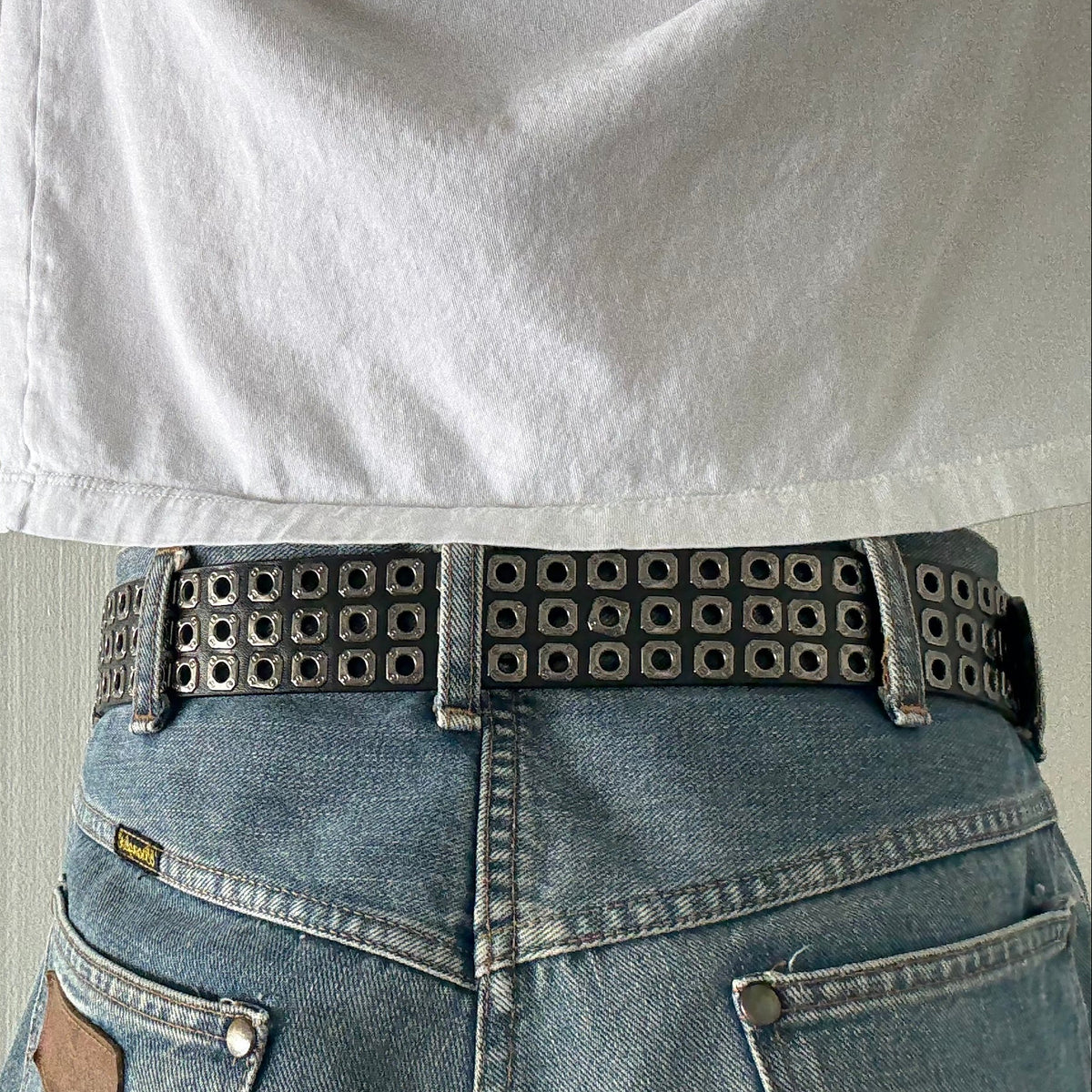 Black Multiple Rivet Punk Belt