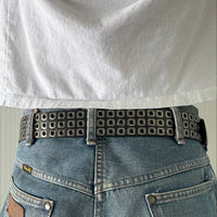 Black Multiple Rivet Punk Belt