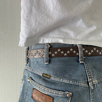 Brown Star Studded Western Cowboy Belt