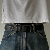 Black Crocodile Print Belt