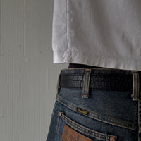 Black Crocodile Print Belt