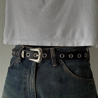Black Skinny Western Belt