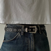 Black Skinny Western Belt
