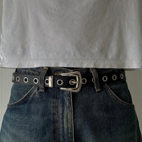 Black Skinny Western Belt