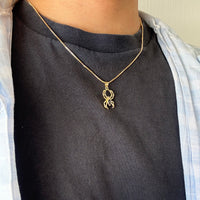 Gold Spider Black Gem Necklace