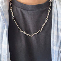 Silver Barbed Wire Necklace