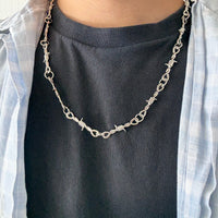 Silver Barbed Wire Necklace