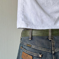 Green Crocodile Print Belt