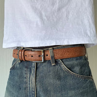 Tan Crocodile Print Belt