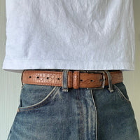 Tan Crocodile Print Belt