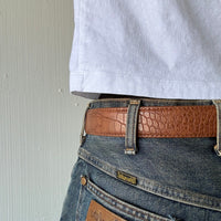Tan Crocodile Print Belt