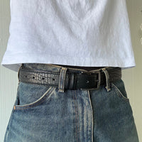 Black Crocodile Print Belt