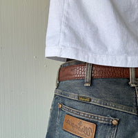 Brown Crocodile Print Belt