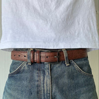 Brown Crocodile Print Belt