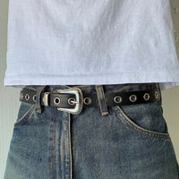 Black Skinny Western Belt