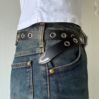 Black Skinny Western Belt