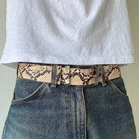 Tan Snake Skin Print Belt