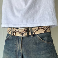 Tan Snake Skin Print Belt