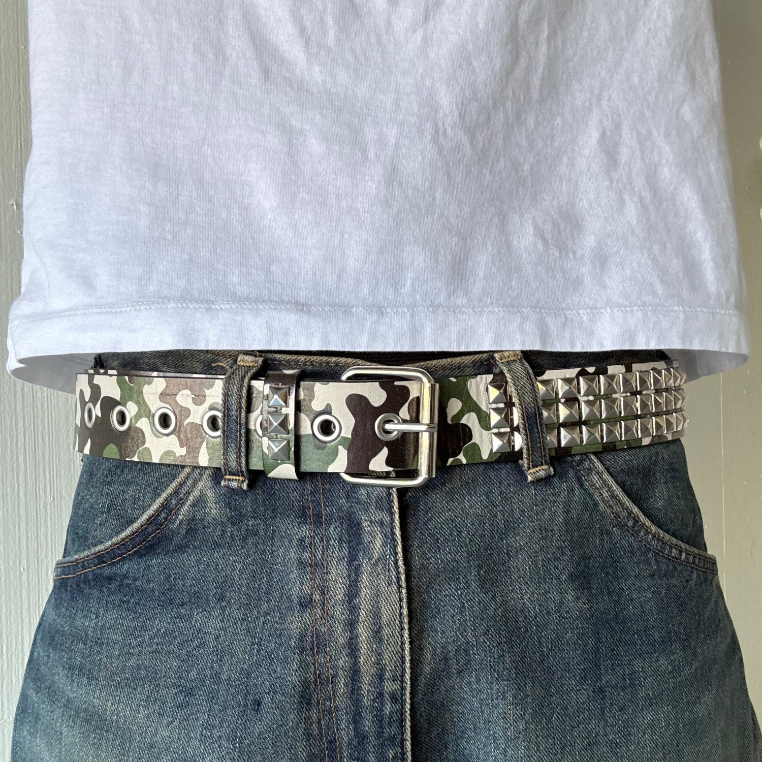 Moss Green Multi Camo Print Belt