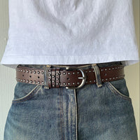 Brown Double Rivet Belt