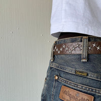 Brown Star Studded Western Cowboy Belt