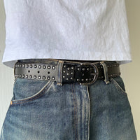 Black Double Rivet Belt