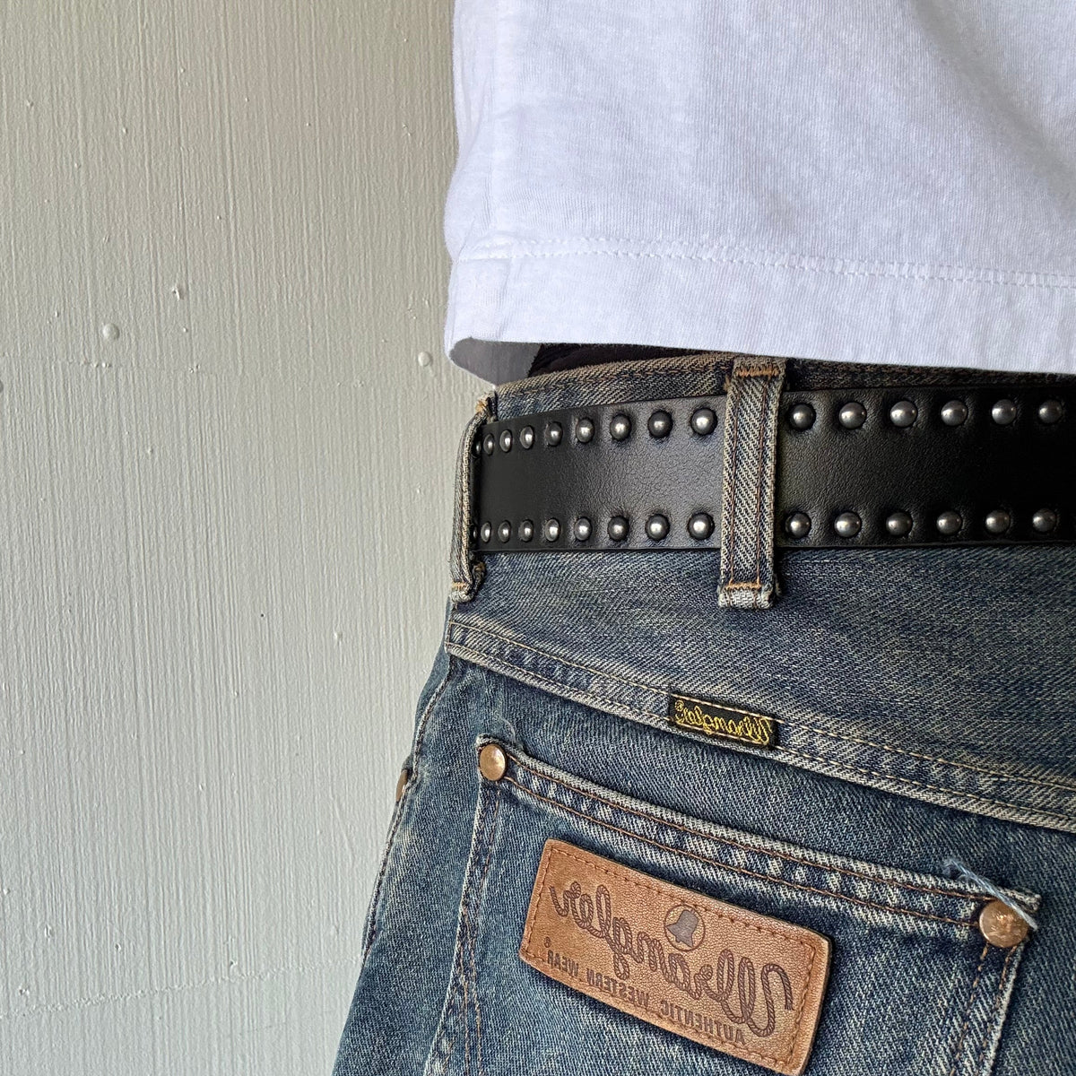 Black Double Rivet Belt