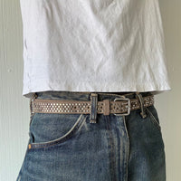 Brown Skinny Multi Color Studded Belt