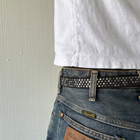 Black Skinny Multi Color Studded Belt