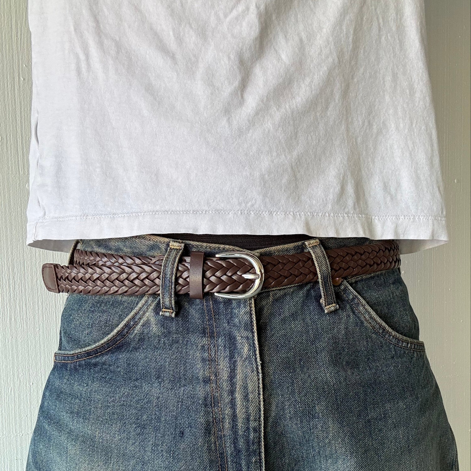 Brown Western Braided Belt