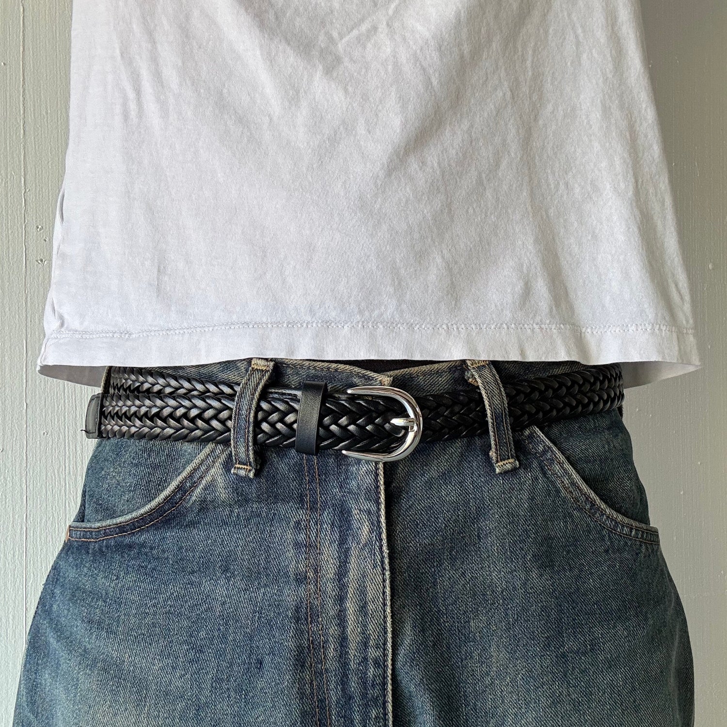 Black Western Braided Belt