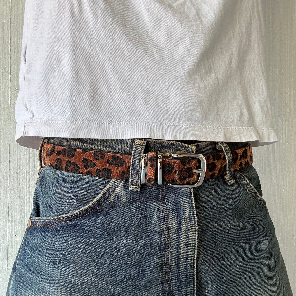 Brown Classic Leopard Print Belt