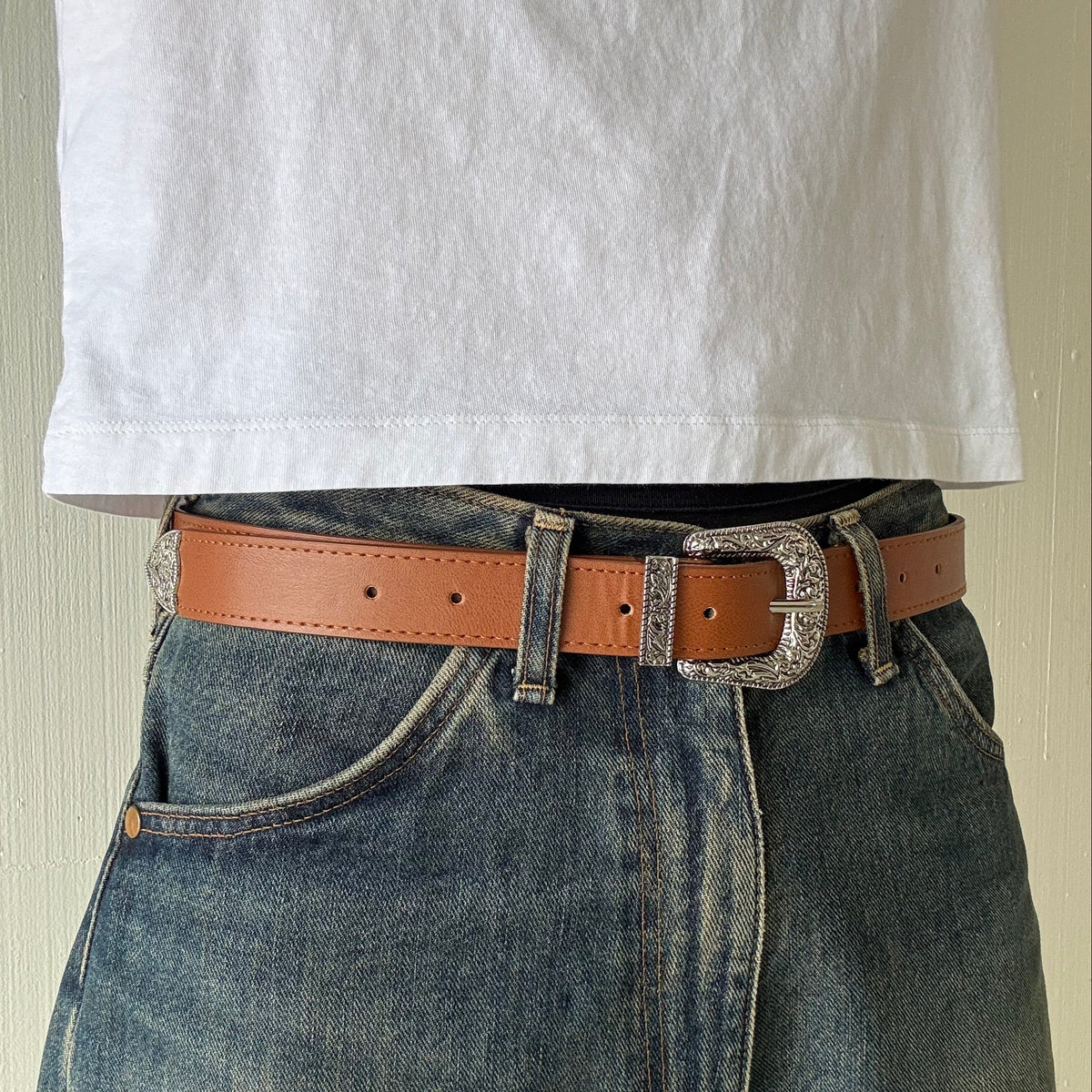 Tan Western Belt