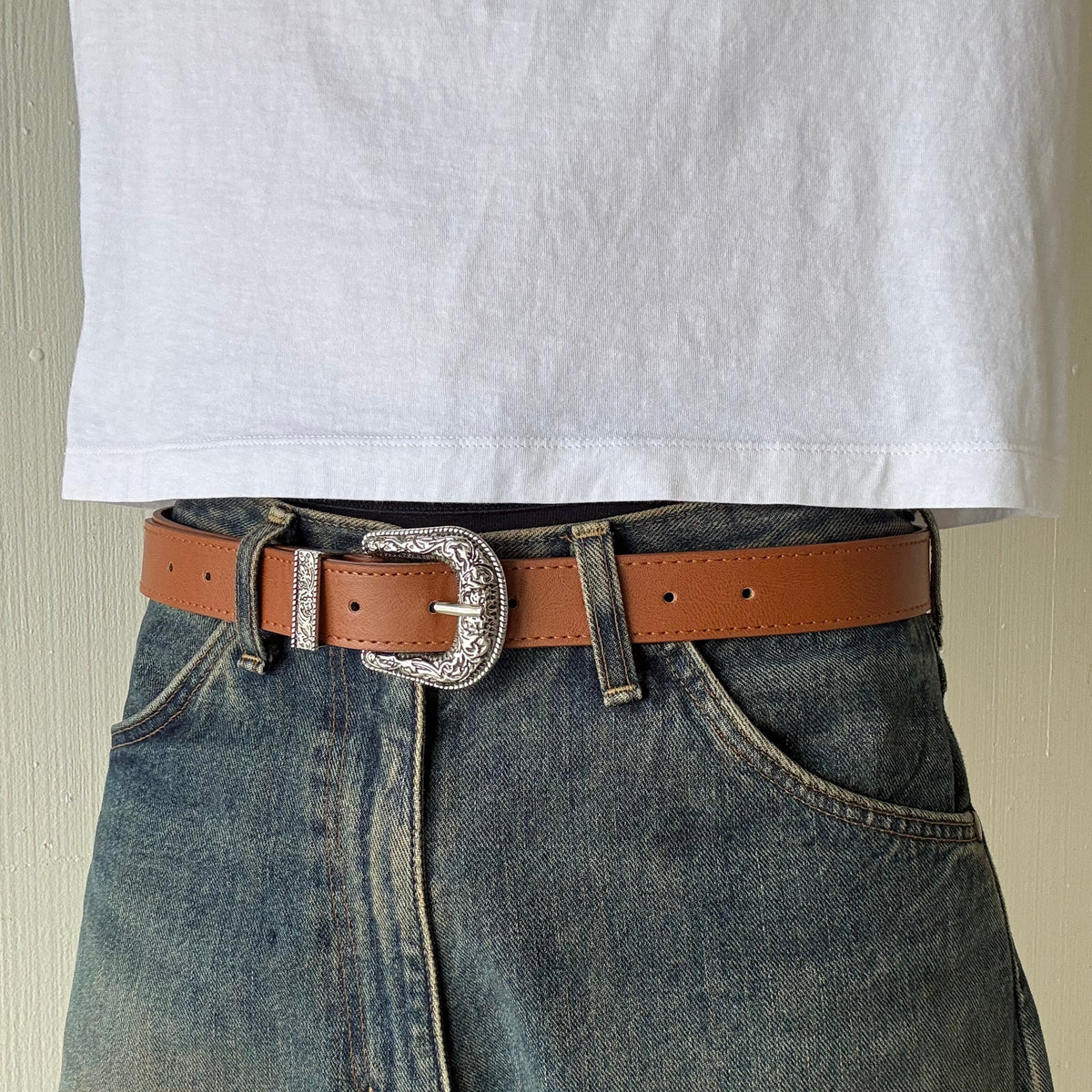 Tan Western Belt