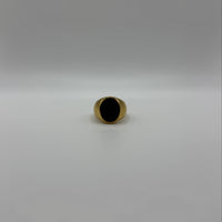 Gold Oval Black Onyx Signet Ring
